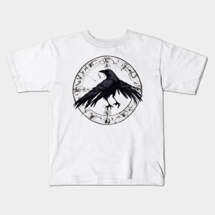 crow in the magic circle Kids T-Shirt